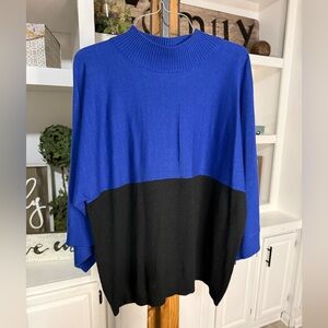 Larry Levine Blue and Black Women's Sweater